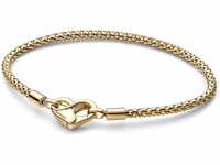 PANDORA Moments Studded Chain Armband aus Sterling Silber mit 14 Karat vergoldete