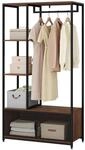 WOLTU Kleiderst&auml;nder mit Lagerschrank Kleiderschrank Offener aus Holz und...