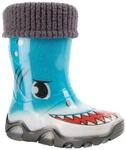 DEMAR Kinder Gummistiefel gef&uuml;ttert STORMER LUX (22/23, Hai)