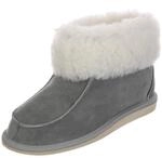 Hollert Damen & Herren Lammfell Hausschuhe ZUGSPITZE GRAU 100% Merino Schaffell...
