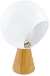 EGLO Tischlampe Mamblas, 1 flammige Tischleuchte, Nachttischlampe aus Holz, Stahl und
