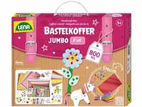Lena 42664 Jumbo Bastelkoffer mit 800 Teile in Pastell Farben, Material zum Basteln,
