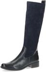CAPRICE Damen Hohe Stiefel mit Absatz Runde Spitze Blockabsatz, Blau (Ocean Comb), 36