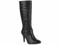 Klassische Stiefel Damen Boots Leder-Optik High Heels Schnallen Schuhe 147942...