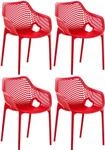 CLP Gartenstuhl 4er Set, stapelbare wetterfeste Kunststoffst&uuml;hle f&uuml;r Terrasse...