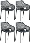 CLP Gartenstuhl 4er Set, stapelbare wetterfeste Kunststoffst&uuml;hle f&uuml;r Terrasse &