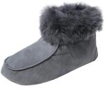 Hollert Herren & Damen Lammfell Hausschuhe Ibiza Grau Fellschuhe 100% Merino
