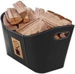 Kestek Brennholzkorb Salzburg schwarz 530x350x310 mm - Kaminholzkorb,...