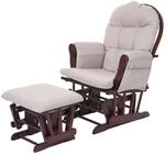 Mendler Relaxsessel HWC-C76, Schaukelstuhl Sessel Schwingstuhl mit Hocker -