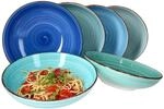 MamboCat Blue Spaghetti-Teller Set 6-teilig I Pasta-Teller tief &Oslash; 23,5 cm I