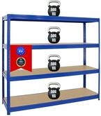 PROREGAL Schwerlastregal Dino Extra Breit 180x200x60 cm Fachlast 500kg Blau,