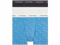 Calvin Klein Herren 3er Pack Boxershorts Trunks Baumwolle mit Stretch, Mehrfarbig