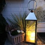 Mojawo XXL Luxus Gartenlaterne aus rostfreier Edelstahl Windlicht Laterne Glas...