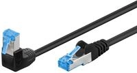 Goobay 51556 CAT 6A Patchkabel, Highspeed, 90 Grad Stecker, Netzwerkkabel, Ethernet,