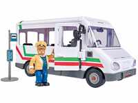 Simba 109251073 - Feuerwehrmann Sam Trevors Bus, mit Trevor Figur, mit Crashfunktion,