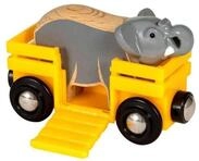BRIO World Tierwaggon Elefant - Spielzeug ab 3 Jahre | BRIO Holzeisenbahn-Zubeh&ouml;r,