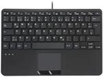 Perixx PERIBOARD-525 DE, Kabelgebundene Mini USB Tastatur mit Touchpad - X Type