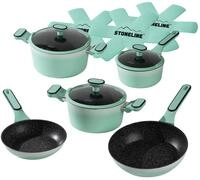 STONELINE Kochgeschirr Set 11-teilig 18/20/24 cm Set Pfannen und T&ouml;pfe mit Deckel,