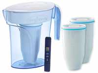 ZeroWater Wasserfilter Kombi-Set, 1,7 L Krug mit 3 Filterkartuschen und