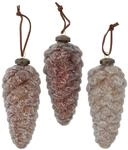 BOLTZE 3tlg Set Weihnachts-Anh&auml;nger Mikana I BxH 6x13cm I Tannenzapfen geeist, 3