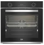 Beko Backofen, 3300 W, 72 L, Schwarz mit Edelstahl-Finish, Umluftofen, Einbau,