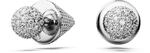 Swarovski Luna Ohrstecker, Wei&szlig;e und Rhodinierte Ohrringe aus Strahlenden Swarovski