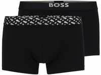 BOSS Herren Unterwäsche Unterhosen Trunk Cotton Stretch 2er Pack, Farbe:Schwarz,