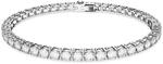 Swarovski Matrix Tennis, Rhodiniertes Armkettchen mit Strahlenden Swarovski