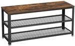 VASAGLE Schuhbank mit 3 Ablagen, 30 x 100 x 45 cm | Aufbewahrung f&uuml;r Schuhe,