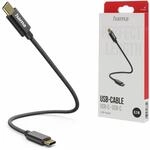 Hama USB C Ladekabel - USB C (USB 2.0 type-C, 3A, 20cm, 480Mbit/s, aufladbar, Nylon)