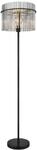 GLOBO STEHLEUCHTE - SCHWARZ MATT - METALL - RAUCHGLAS - 1-FLAMMIG - H 152 CM