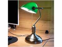 V-TAC Bankerlampe Glas verstellbar Tischleuchte Retro grün Schreibtischleuchte