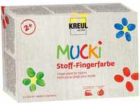KREUL 28420 - Mucki Stoff-Fingerfarbe, leuchtkräftige Farben auf Wasserbasis für