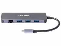 D-Link DUB-2334 5-in-1 USB-C Hub mit Power Delivery (PD 60W, Gigabit Ethernet,...