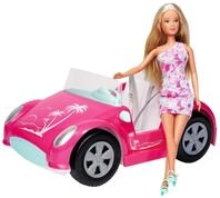 Simba Steffi Love Beach Car, Spielpuppe im coolen Sommeroutfit mit Strandbuggy, 29cm,