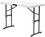 Lifetime 80387 Klapptisch, 1,22 m, verstellbar, Mandel