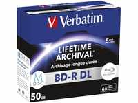 1 x 5 Verbatim M-Disc BD-R Blu-Ray 50 GB 6 X Speed, Jewel Case