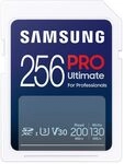 Samsung PRO Ultimate SD-Karte, 256 GB, UHS-I U3, Full HD & 4K UHD, 200 MB/s Lesen,