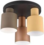 Deckenleuchte - Beige - Braun - Taupe - &Oslash; 24 cm - 3-flammig - Metall