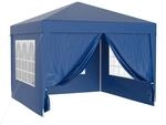 Wiltec Pavillon 3 x 3 m in Blau mit UV-Schutz 50+, Gartenpavillon mit abnehmbaren