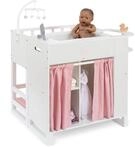 ELLA & PIET&reg; Gro&szlig;es Puppenpflegecenter Nursery 6in1 aus Holz (Wei&szlig;-Rosa)