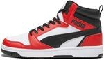 PUMA Unisex Rebound V6 Turnschuhe, Puma White Puma Black For All Time Red, 37.5 EU
