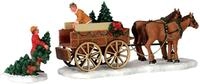 Lemax - Christmas Tree Wagon - Pferde Wagon - Zubeh&ouml;r - Weihnachtswelt