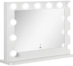 HOMCOM Hollywood Spiegel mit Beleuchtung, Schminkspiegel mit Touchschalter,