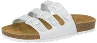 Lico Damen Bioline Flower Pantoletten, Wei&szlig; Silber, 39 EU