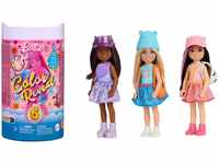 Barbie Chelsea Color Reveal - Puppensortiment in der Sporty Serie mit 6