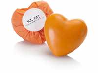 Klar Seifen Herzseife Orange 65g, Cosmos zertifiziert, palmölfrei, mit Orangenöl,