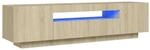 vidaXL TV Schrank mit LED-Leuchten Lowboard Sideboard Fernsehschrank Fernsehtisch TV