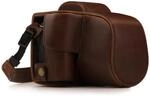MegaGear Canon EOS M50 (15-45mm) Ever Ready Leder Kamera-Case mit Trageriemen