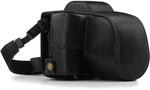 MegaGear Canon EOS M50 (15-45mm) Ever Ready Leder Kamera-Case mit Trageriemen -